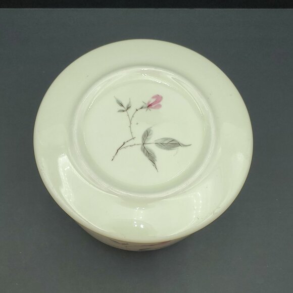 Universal Ballerina Rosette Refrigerator Jar Pink Rose Lidded Bowl Canister - Picture 6 of 11